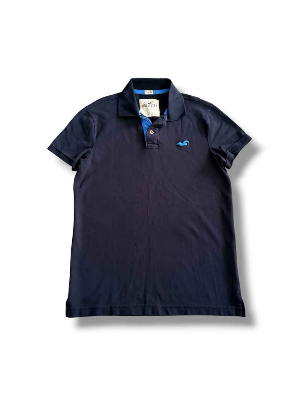 Hollister Y2K Surfer California Vibe Pique Polo Shirt – Navy – Size Small